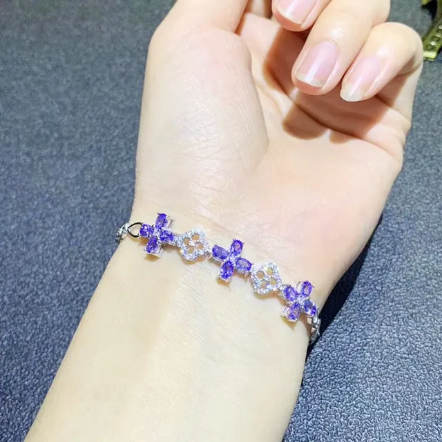 Natural ruby chain bracelet 0.35ct*12pcs gemstone Free shipping Natural