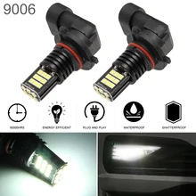 2Pcs 24W Car 9006 HB4 Waterproof 3030SMD Fog Lamp Daytime Running Light 6000K 2400LM LED Automotive Turning Parking Bulb for Car