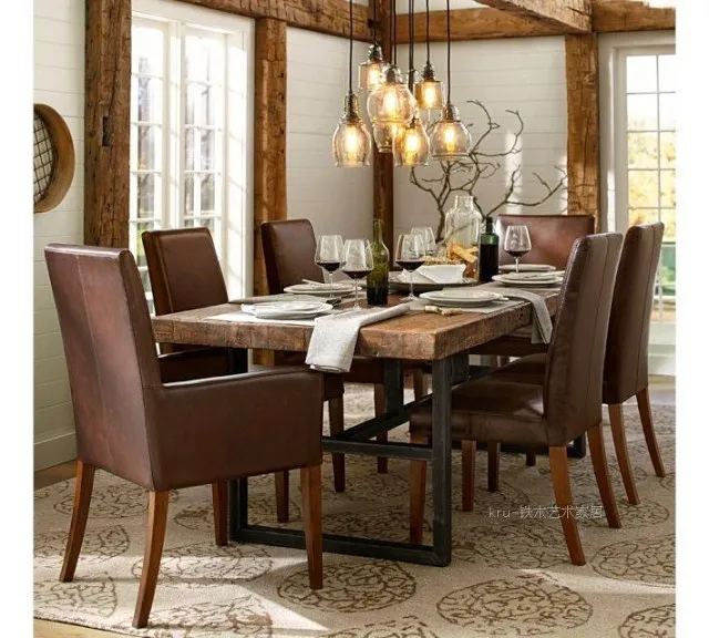 Ikea americana comedor retro combinación de madera maciza, hierro ... Ikea americana comedor retro combinación de madera maciza, hierro ...