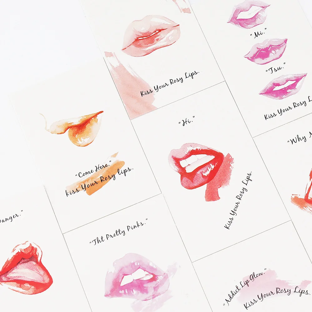 Multi Guna 528 Cm 54 Pcs Mini Kartu Kata Cinta Lip Desain