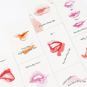 

multi-use 5.2*8cm 54pcs Mini Card love words lip design Scrapbooking party invitation cards valentine Christmas Scrapbooking