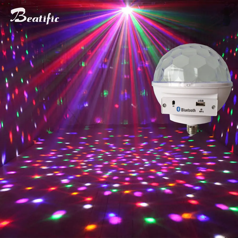RGB LED Disco Lights for Home E27 Lamp Bluetooth Music Center MP3 USB