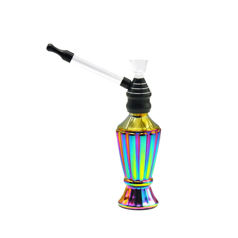 HORNET ваза курительная трубка стеклянная водяная труба кальяна Радужная металлическая табачная трубка для сигаретного фильтра - Цвет: Black
