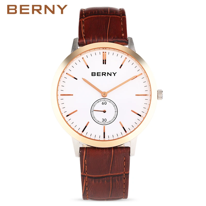

Berny Men Watch Quartz Mens Watches stainless steel slim watch Relogio Saat Montre Horloge Masculino Erkek Hombre JAPAN MOVEMENT