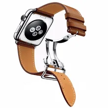 DAHASE Déploiement Boucle Unique Tour Véritable En Cuir Bande pour Apple Watch Série 2 Dragonne pour iWatch 1ER 2E Bracelet