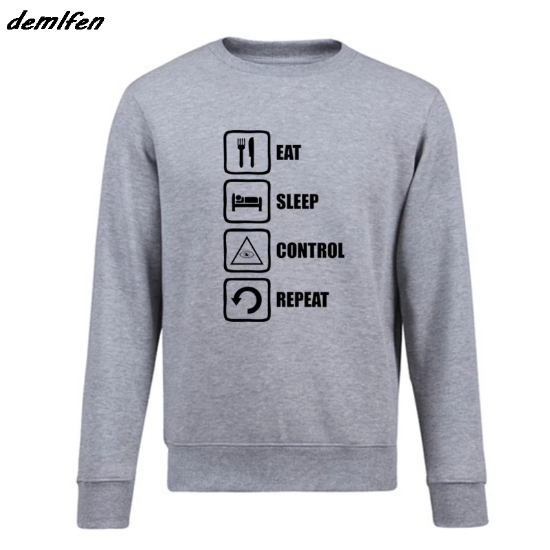 Горячая Распродажа модная весенне-осенняя мужская толстовка с надписью Eat Sleep