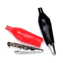 YOST-10 пар изолированных покрытий никелированные стальные зажимы под крокодила-черный и красный