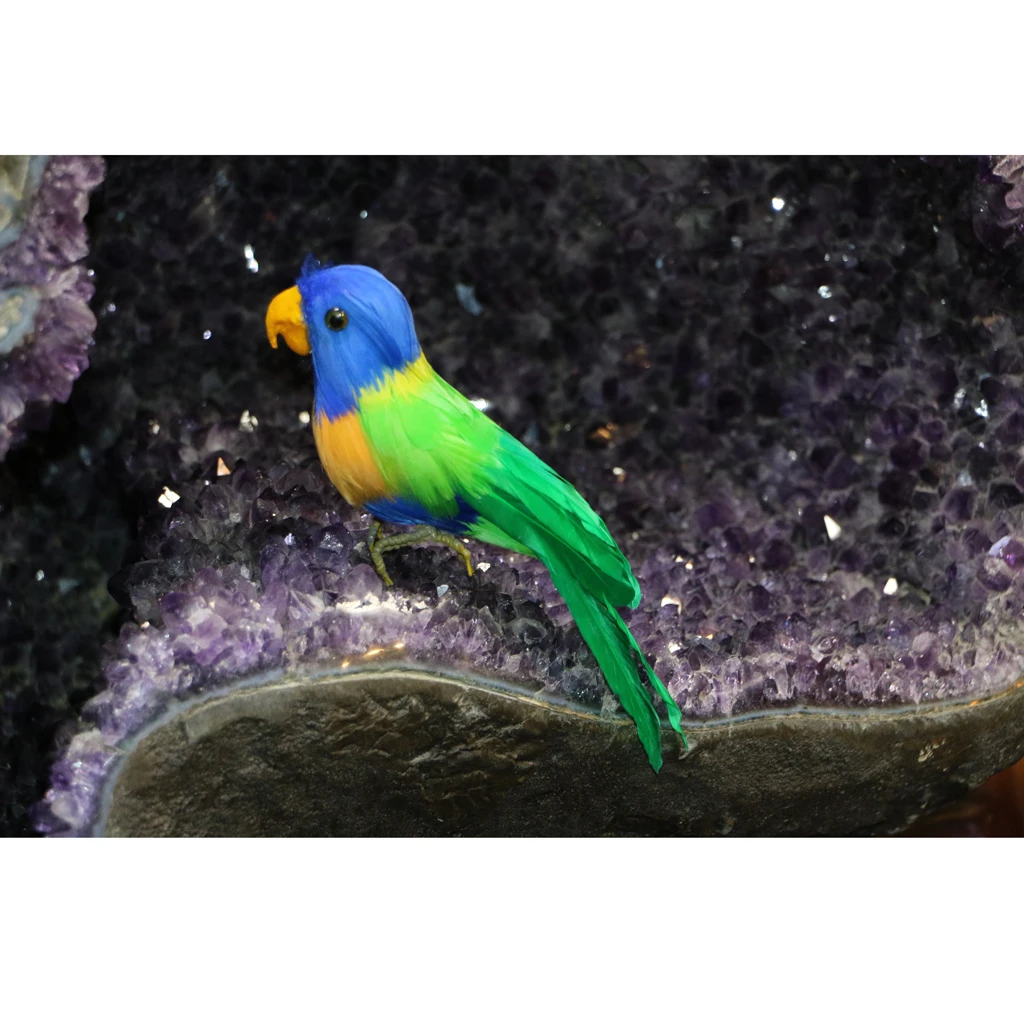 Artificial Xmas Colorful Feathered Birds Parrot, Magpie Tree Decorations Craft Ornaments PE Plastic+ Artificial Feather