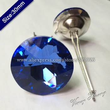 

Free shipping 100PCS/LOT 30MM SKY BLUE Diamond Crystal Glass Prongs, Crystal Buttons, Upholstery Sofa Buttons, Headboard Buttons