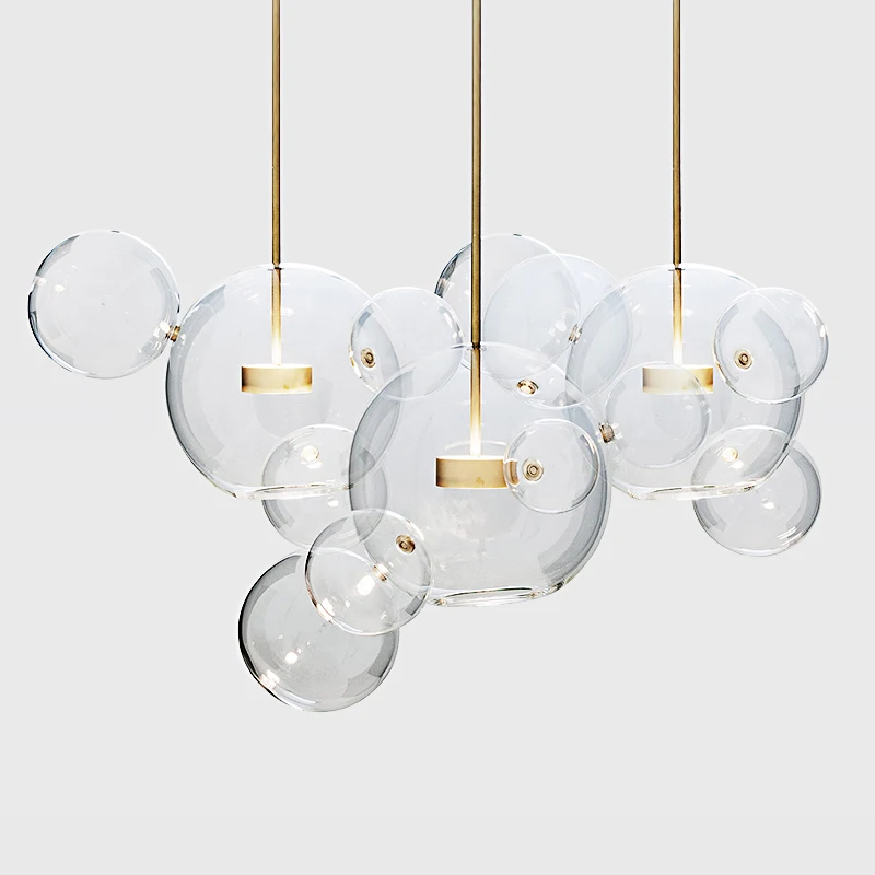 Светодиодный постмодерн скандинавские железные стеклянные пузыри дизайнерская люстра. Люстры светодиодный светильник для столовой фойе