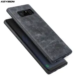 KEYSION чехол для телефона для samsung Galaxy Note 8 Роскошные Винтаж кожаный чехол TPU силиконовый мягкий край задняя крышка для samsung n950