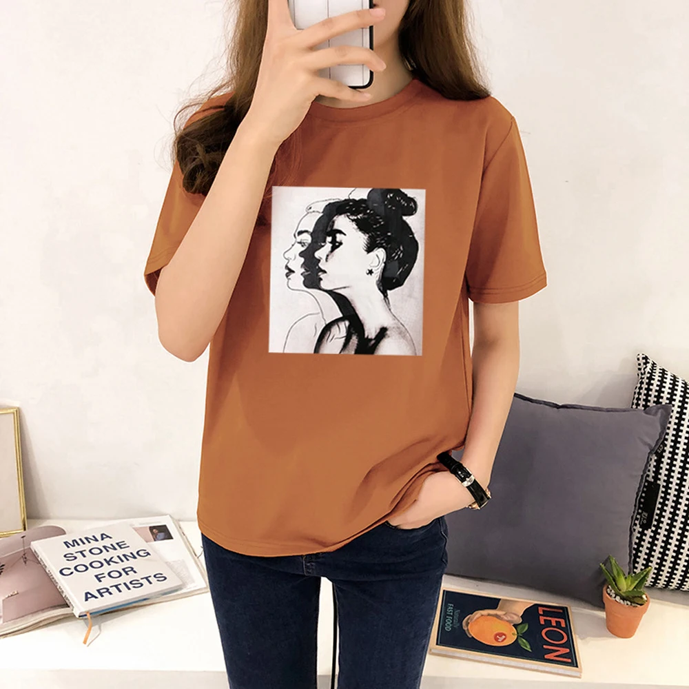 

Summer Loose Tops Korean Ulzzang Harajuku Girls Printed Tshirt Short Sleeve Women Casual Tee Shirts Plus Size S-3XL WDC2535