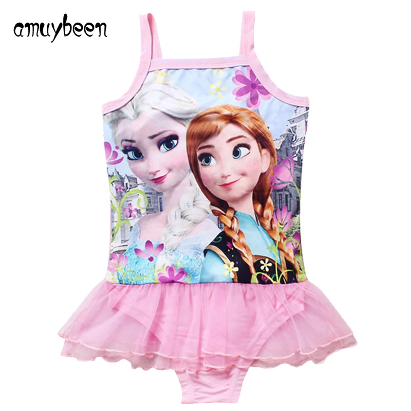 

Amuybeen Girls Summer Dress Children Beach Girls Bathing Swimsuit Cosplay Toddler Anna Jumpsuits Elsa Costume Dresses