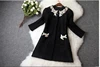 Alta calidad Nuevo 2017 mujeres señoras Otoño Invierno moda calado bordado estilo británico trench coat diseñador pasarela abrigo ► Foto 2/5