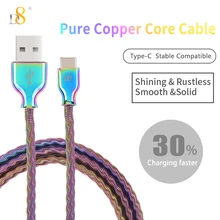 D8 Цвет мета Тип-C USB кабель для передачи данных Тип C кабель для samsung Xiaomi простой Совместимость для быстрой зарядки и передачи данных удлиненный провод