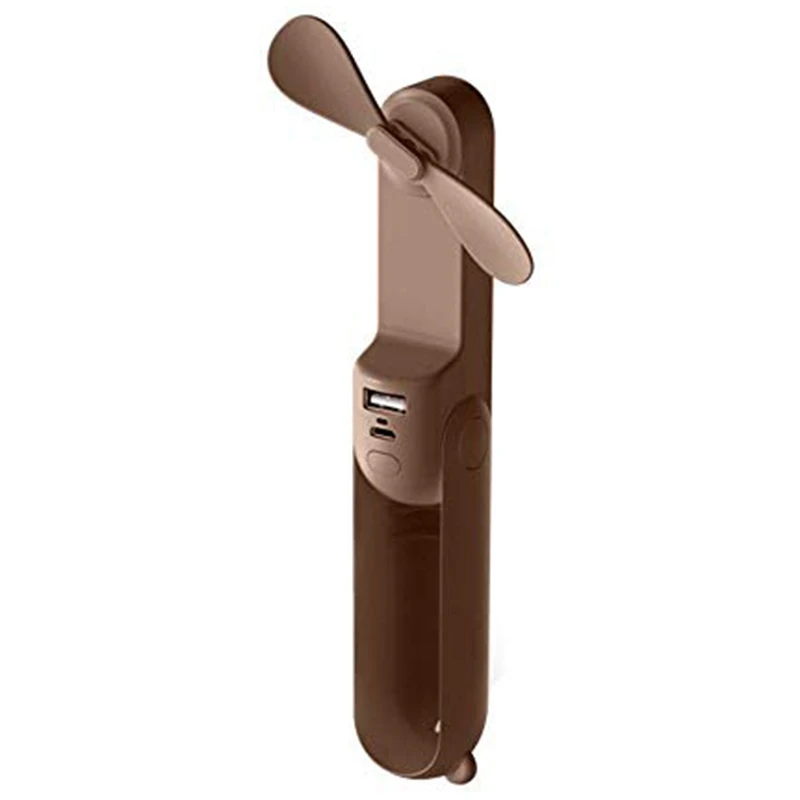 Brown Хит! портативный мини-вентилятор с милым маленьким медведем, Usb складной многофункциональный вентилятор для улицы, перезаряжаемый Настольный вентилятор для дома - Цвет: Brown