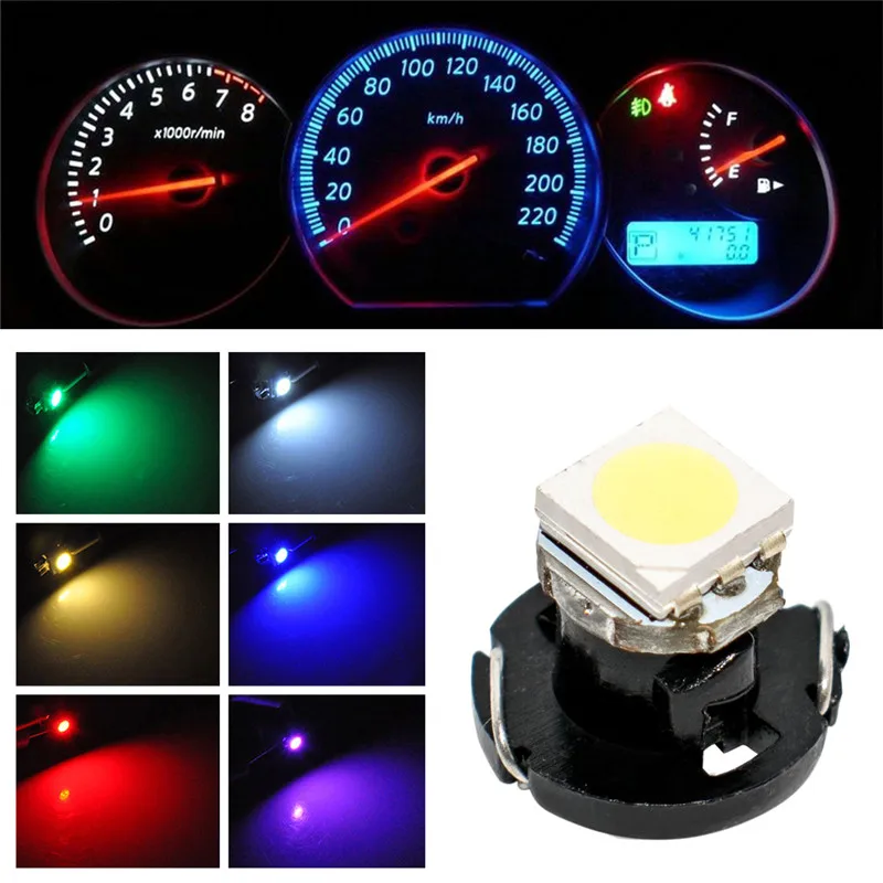 

10pcs T4.2 T4 5050 SMD LED Neo Wedge Dashboard Instrument Cluster Light Fashion Car Panel Gauge Speedo Dash Bulb 7 Colors#294303