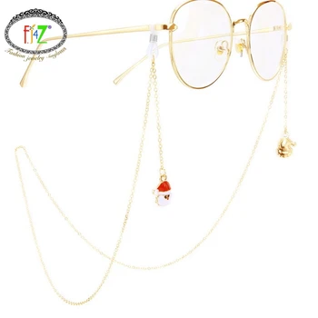 

F.J4Z Christmas Seires Female Sunglasses Chain Hot Stylish Santa Claus/christmas Tree/ Candy Cane Glasses Lanyard Holder Straps