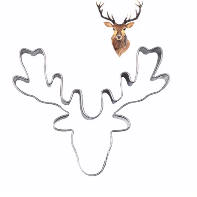 kitchen Bakeware Elk Shape Stainless Steel Cookie Cutter for Cupcake