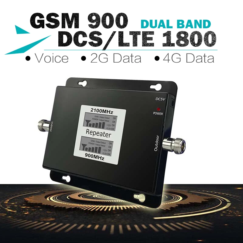 ЖК-дисплей 2 г 4 г GSM 900 LTE 1800 двухдиапазонный мобильный телефон сигнал повторителя 65Дб GSM 4 г LTE мобильный телефон усилитель сигнала сотовой