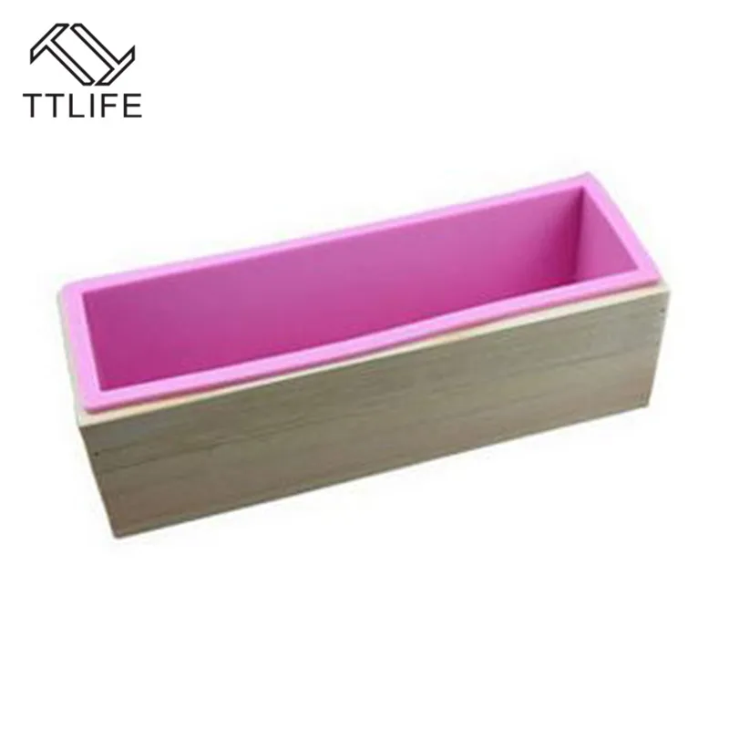 

TTLIFE Rectangular Elasticity Silicone Toast Mould Wooden Box Handmade Soap Tools Fondant Cake Ice Cream Chocolate Baking Mold