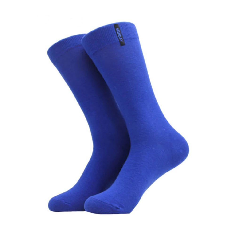 7 цветов человек счастливый Смешные Носки Вышивка Англия джентльменские носки хлопок экипажа сплошной цвет Британский Стиль Бизнес