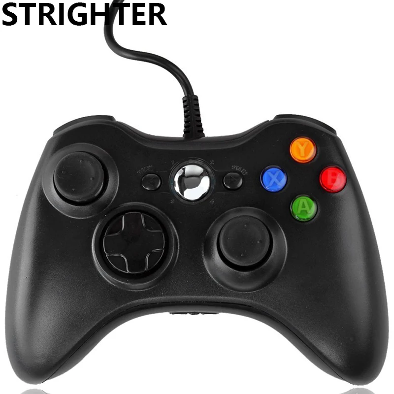 

Strighter USB Wired Gamepad Black Controller white Joypad For Xbox 360 Joystick For Official Microsoft PC for Windows 7 / 8 / 10
