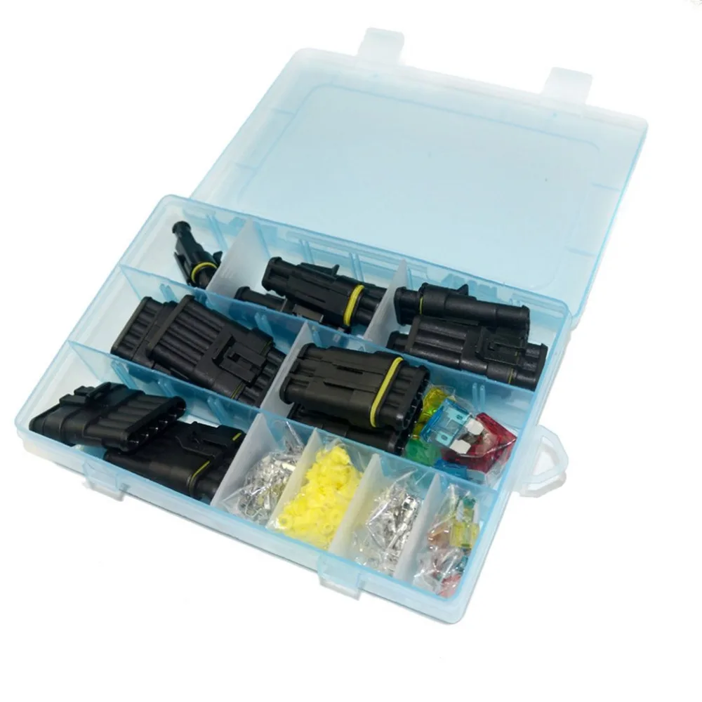 Medium/Small Size Terminal Connector Silicone Sealed Electrical Connector Plug Fuse Box Set Waterproof Car Motorcycle Truck Boat-in Cables, ...