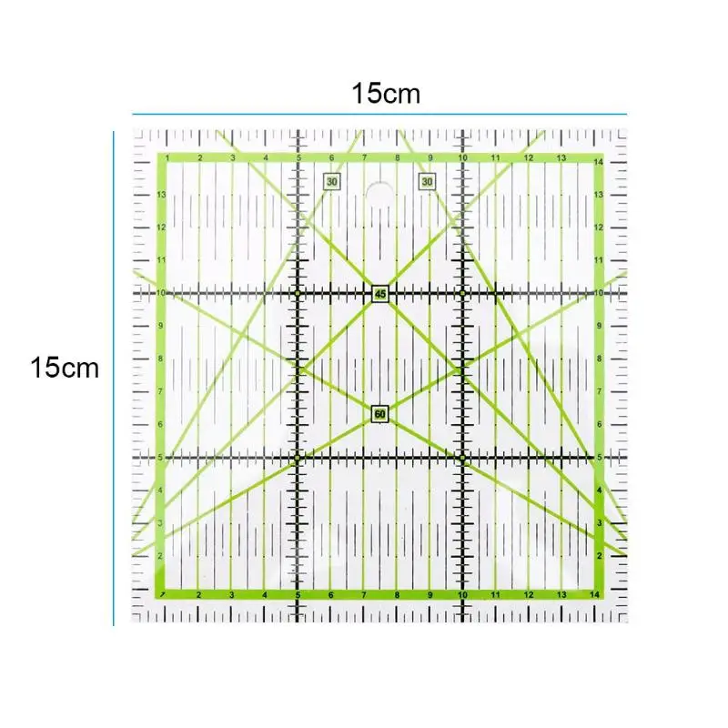 DIY Лоскутная линейка квадратная портновская прозрачная стежка инструмент для резки портновского ремесла DIY ручные швейные инструменты 15*15 см