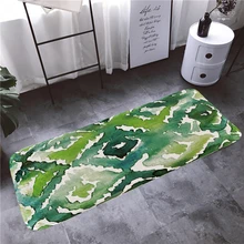 Ковер коврик смешные для кухонной и входной двери коврик анти-скользящие по полу ковер Ванная комната зона прихожей 50x80 см тропический лист дизайн