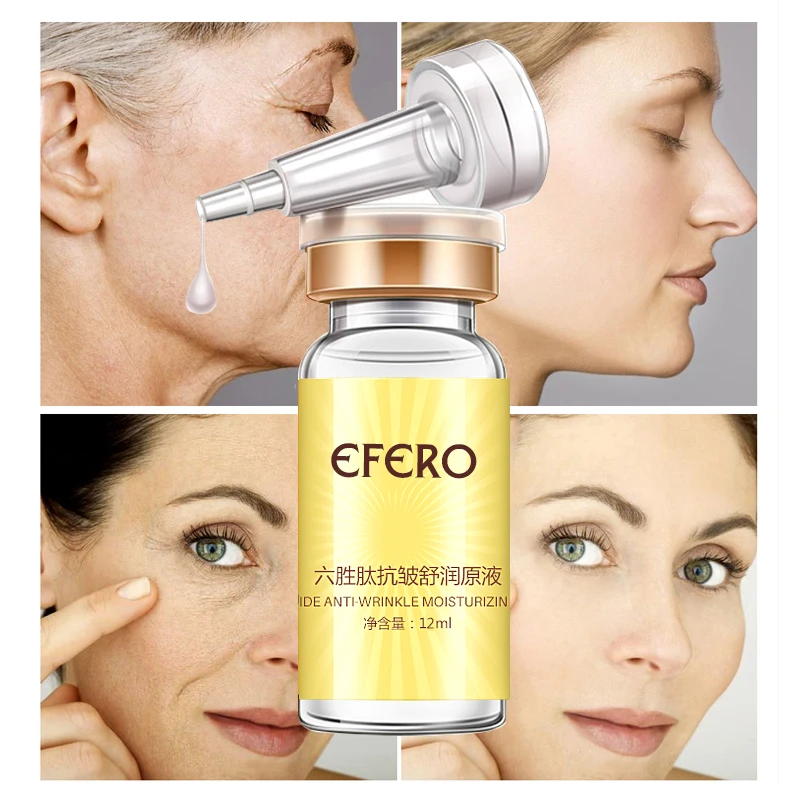 efero Six Peptides Anti-wrinkle Face Serum Skin Care Whitening Moisturizer Cream Anti Aging Shrink Pores Hyaluronic Acid Essence
