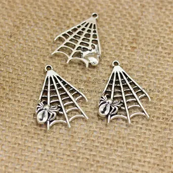 

30pcs/lot Metal Lovely Spider Charms Jewelry Findings 23*32mm Fit Vintage color Diy Jewellery Pendants
