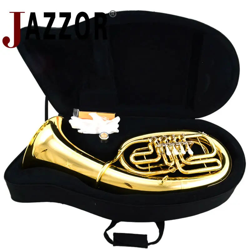 Профессиональный JAZZOR JZEU-310 Профессиональный euphonium B плоский золотой лак, латунный духовой инструмент с мундштуком и чехол