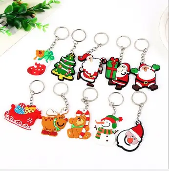

100pcs New Christmas creative ornaments Santa Claus keychain chain Christmas gift size 5cm
