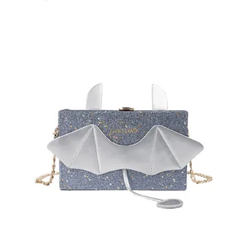 

Funny bag female 2019 spring and summer new fashion wild little devil cute girl slung small square bag chain shoulder bag