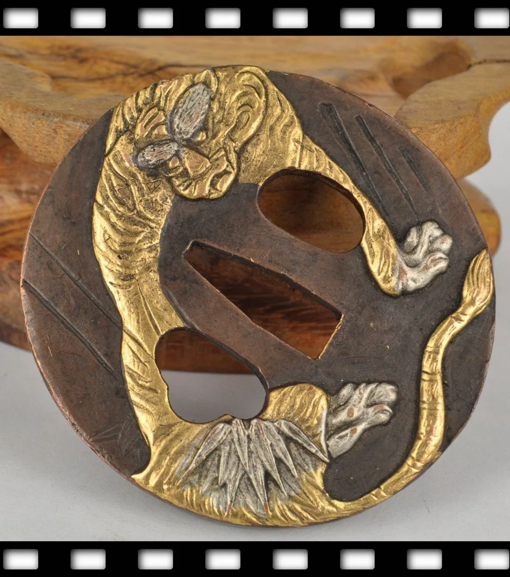 Japan samurai sword accessories copper Katana tsuba 21 Dragon and