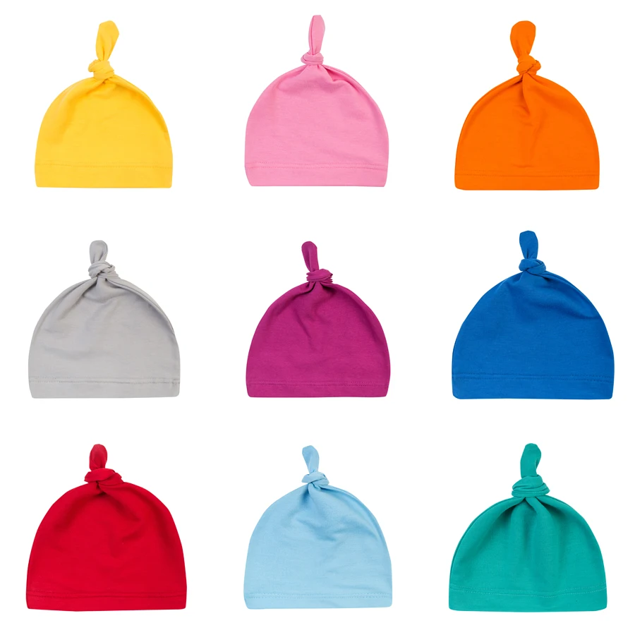 

Comforta Knot Baby Hat Candy Color Cotton Boy Cap Spring Autumn Baby Girls Newborn Infant Toddler Kids Hats for Unisex Girls Boy