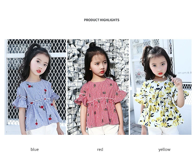 Children's T-shirt Girls Baby Summer Cute style Beautiful girl chiffon Printed loose T-shirt top for angel kids clothes (5)
