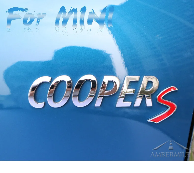  3D Metal Mini Cooper S Car Stickers Rear Trunk Tail Emblem for Mini Cooper R55 R56 R57 R58 R59 R60 R61 F54 F55 F56 F60 (1)