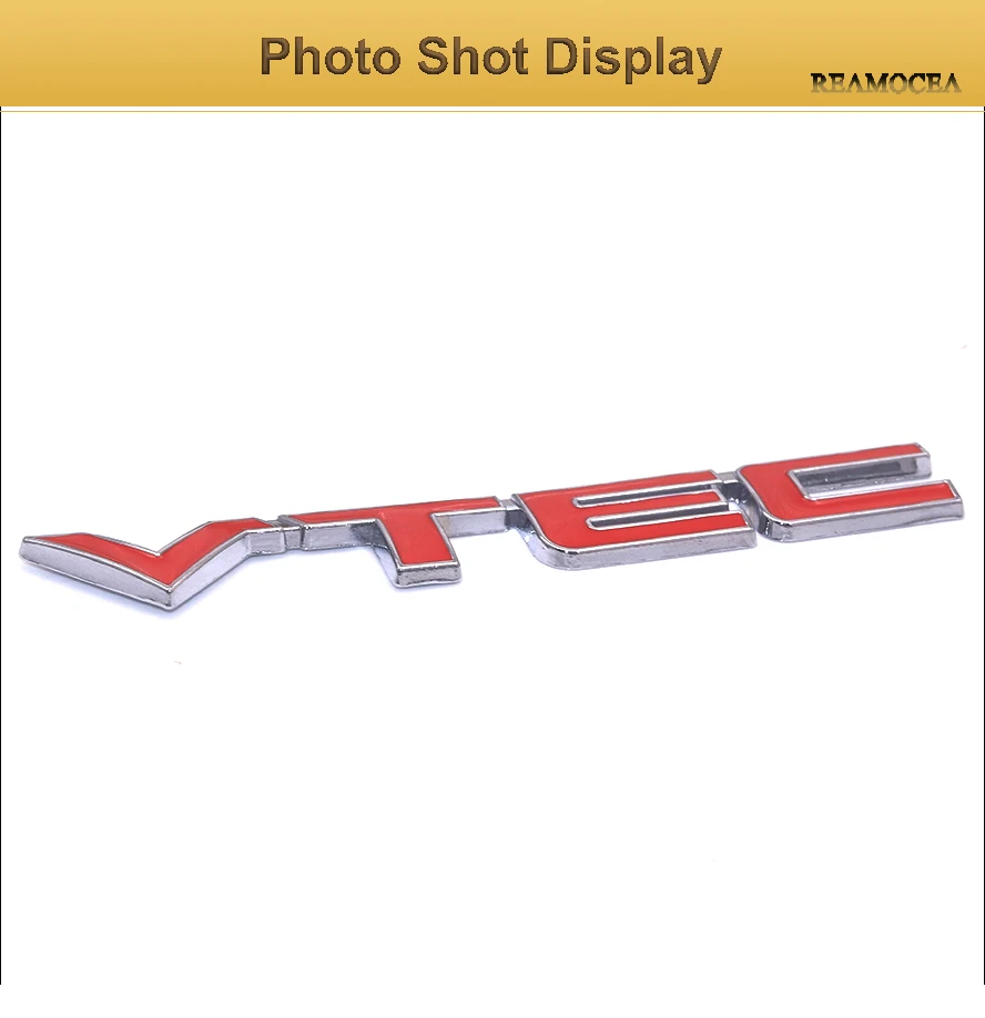 Reamocea 1Pc Red 3D VTEC Metal Car Styling Refit Emblem Fender Tail Body Badge For Honda CRV Civic Accord Odyssey Spirior (12)