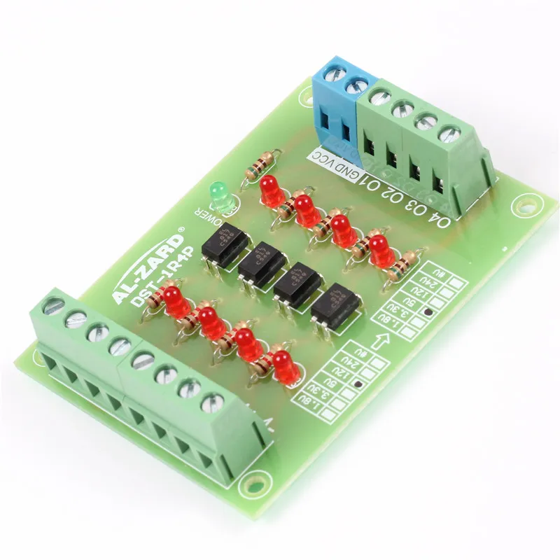 5V to 3.3V 4Bit Optocoupler Isolator PLC Signal Level Voltage Converter
