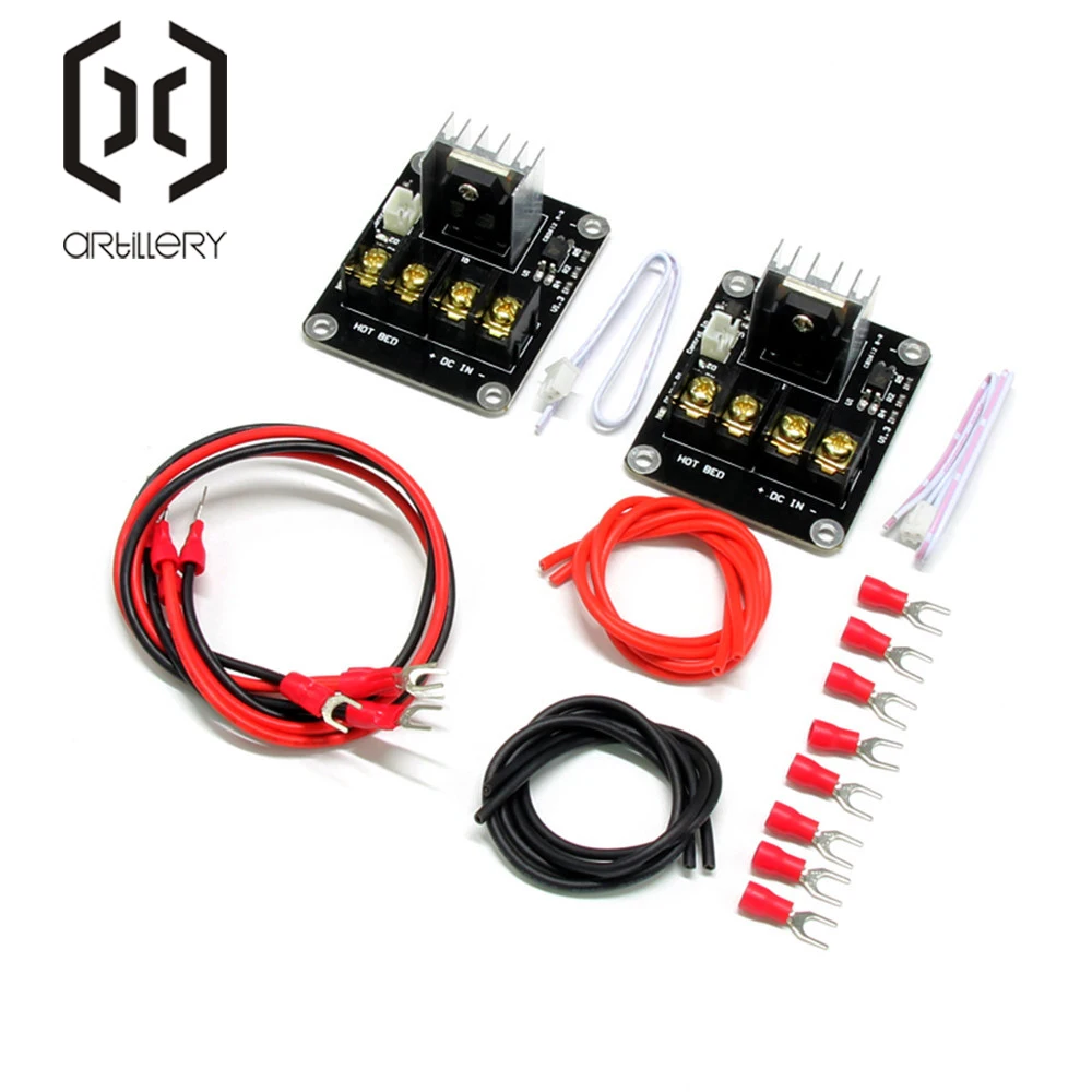 2 قطع 3D طابعة ساخنة السرير الطاقة وحدة عالية الحالي 210A MOSFET ترقية RAMPS 1.4 مع كابل 2 قطع 3D طابعة ساخنة السرير الطاقة وحدة عالية الحالي 210A MOSFET ترقية RAMPS 1.4 مع كابل