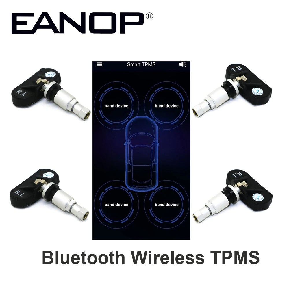 EANOP Wireless Car font b TPMS b font Bluetooth 4 0 External Internal Tyre Tire Pressure