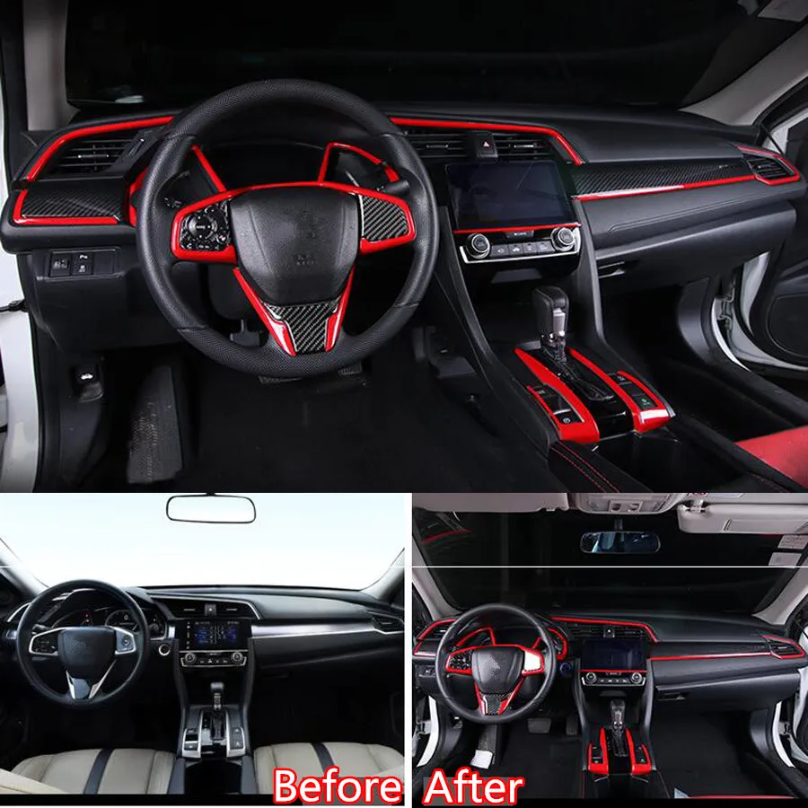 YAQUICKA для Honda Civic 10 2016 17 Автомобильный интерьер передняя консоль рулевого