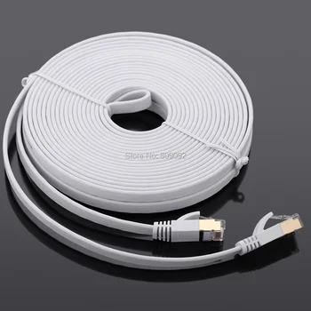 

High Speed 10Gbps Cat7 SSTP RJ45 Network Flat Shielded Twisted Pair LAN Cable Internet Network Cable with Plated Connector