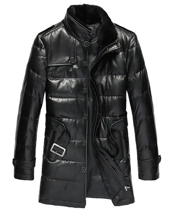 2013 New 4XL Men's Down Coat Mink Fur Collar Brand Fashion City Casual