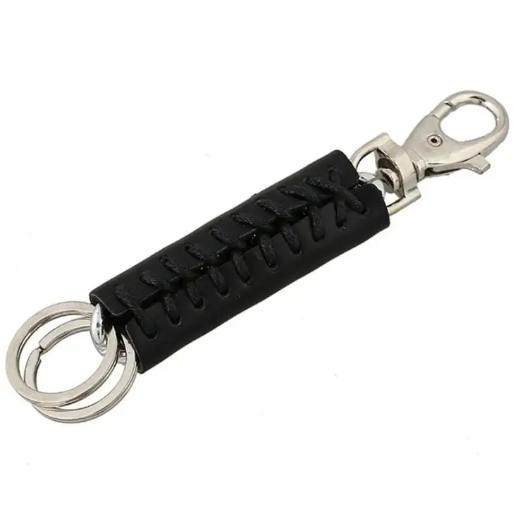 Fashion Men Genuine Leather Key Chain Punk Black Pendant Holder Keyrings Bag Accessories Hippie Car Keychain Women Jewelry Gift | Украшения