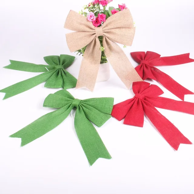 2pcsset 2125 cm christmas decor burlap ribbon bow aisle decoration rustic wedding - Burlap Ribbon Christmas Decor 2pcsset 2125 cm christmas decor burlap ribbon bow aisle decoration rustic wedding - Burlap Ribbon Christmas Decor