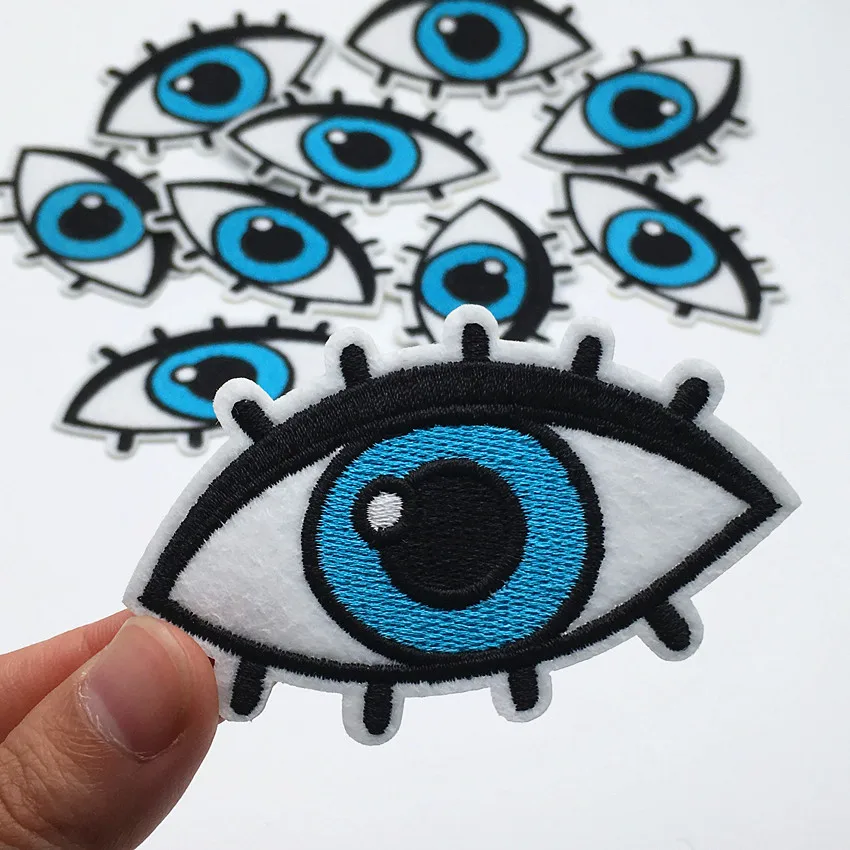 

1PC New Fashion Embroidered Eye Patch Iron on Patches for Clothes Cool DIY Jacket Jeans Stickers Nice Appliques Accessories A471