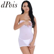 Сексуальное женское Ультра тонкое сексуальное женское платье без бретелек, длинное платье с топом, ночная Клубная одежда, Wetlook, просвечивающее платье для женщин s Lady